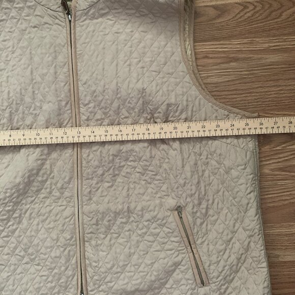 TALBOTS Vest Womens Quilted Zip Front Pockets Corduroy Trim Golden Tan size 3X - Picture 7 of 9